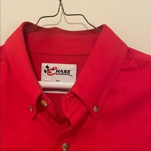 Chase Authentics Men's Bright Red Button-Down Shirt